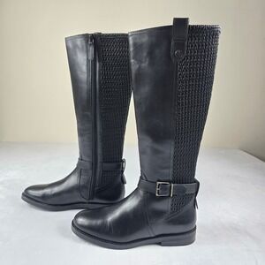 Cole Haan Womens Clive Black Leather Tall Riding Boots Size 6.5B